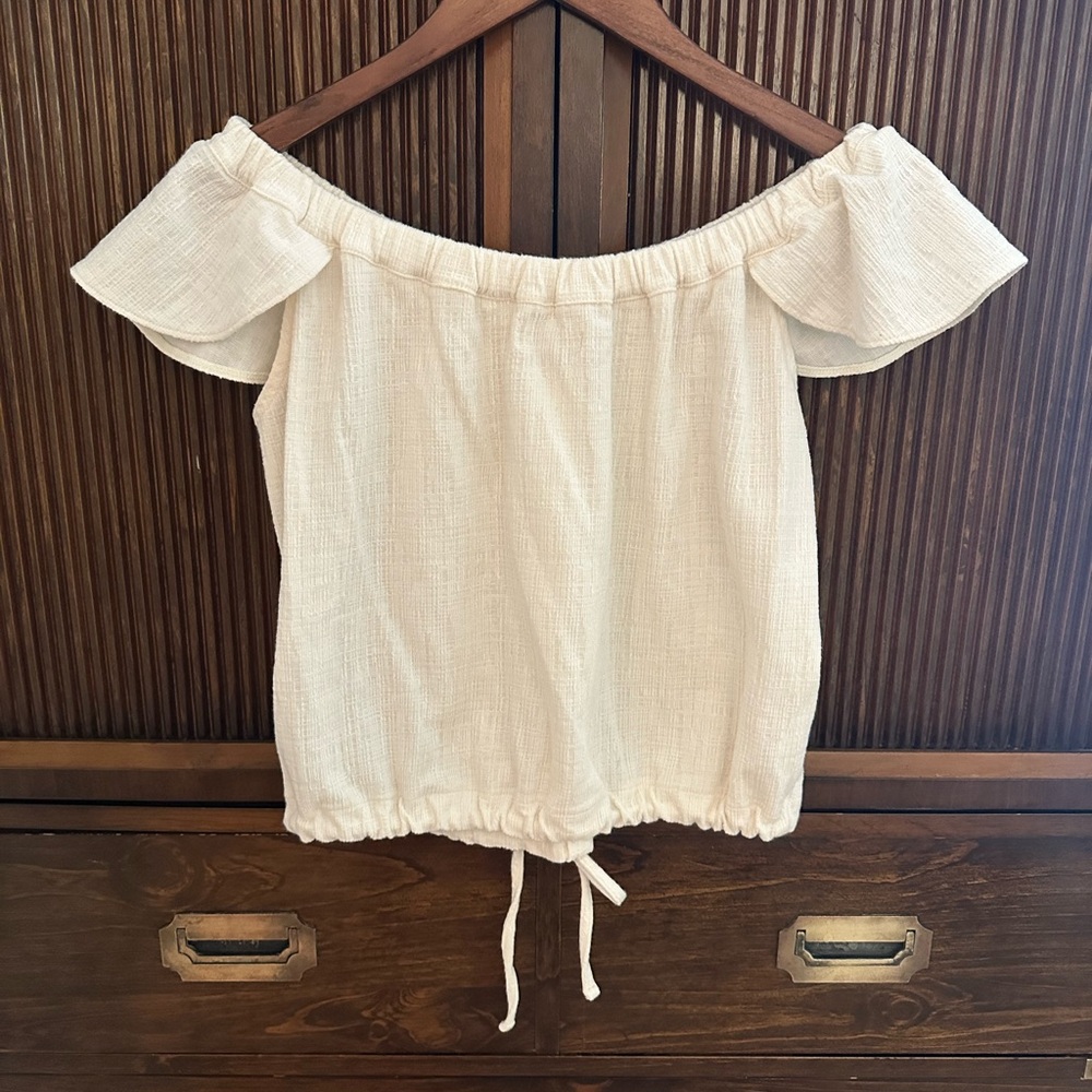 Madewell Cream Off-Shoulder Top - Picture 2 of 3
